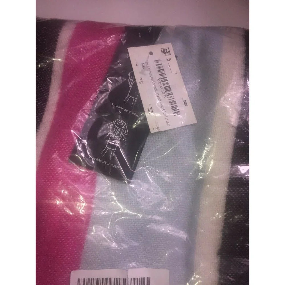 Inc International Concepts Striped Pom Pom Wrap & Scarf